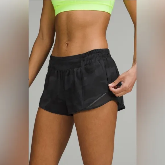 🆕 LULULEMON Hotty Hot LR Lined Short 2.5&quot; Lined  Black Size 12 NWT