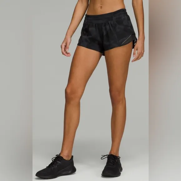 🆕 LULULEMON Hotty Hot LR Lined Short 2.5&quot; Lined  Black Size 12 NWT