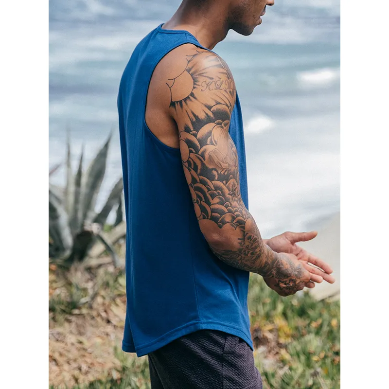 021 ESSENTIAL DROP-CUT TANK - DEEP BLUE