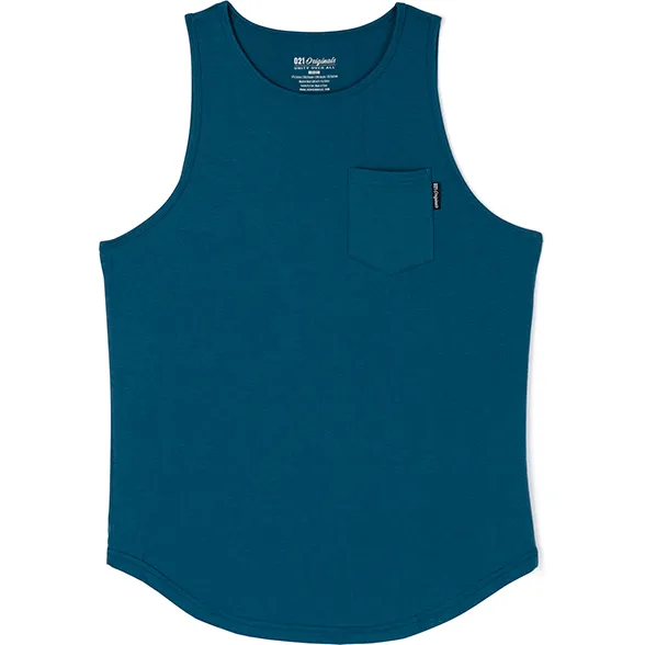 021 ESSENTIAL DROP-CUT TANK - DEEP BLUE