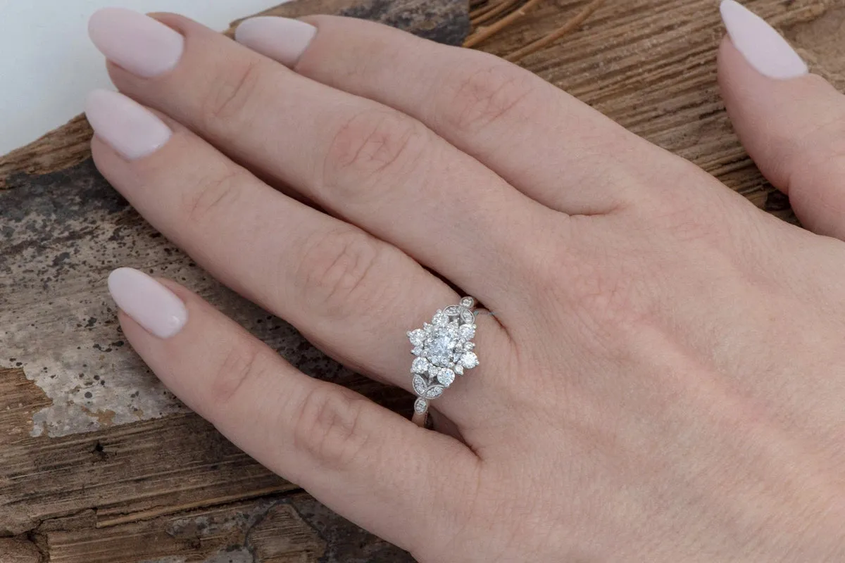 1 ct Salt and Pepper diamond unique non traditional engagement rings - 14k 18K Yellow Gold