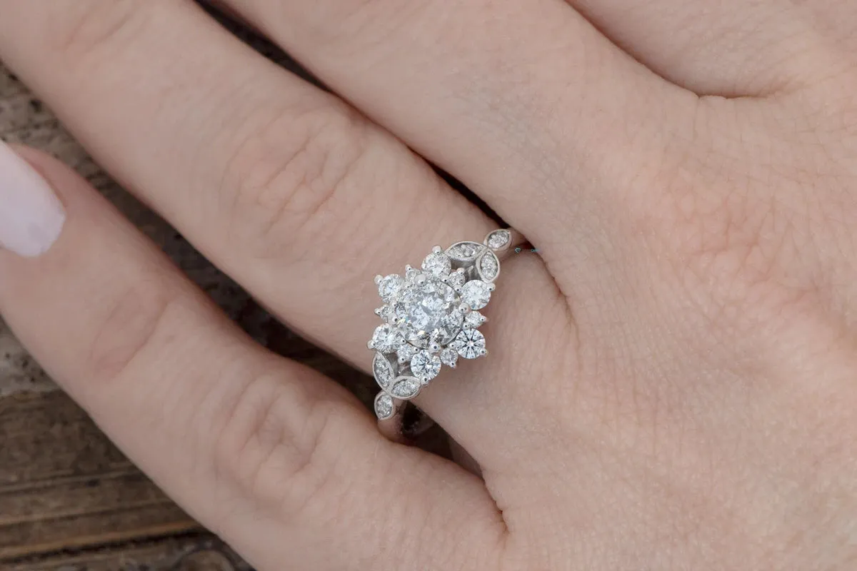 1 ct Salt and Pepper diamond unique non traditional engagement rings - 14k 18K Yellow Gold