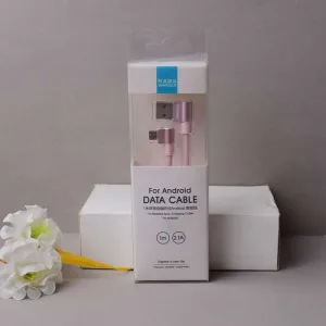 1 meter single right angle knitted Android data cable (pink)