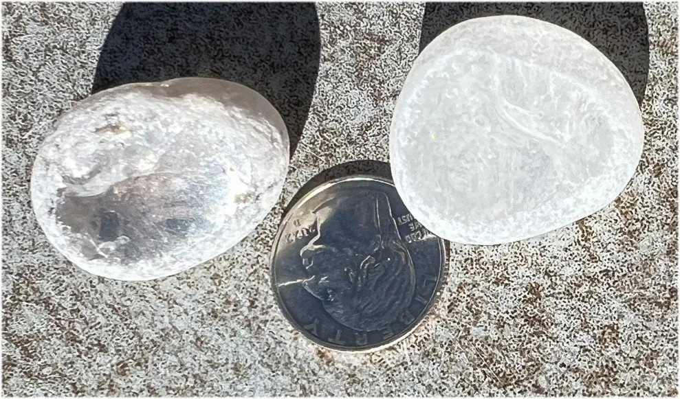1 Pair Brazilian Window Quartz / Seer Stones - 1 Quartz, 1 Smoky Quartz