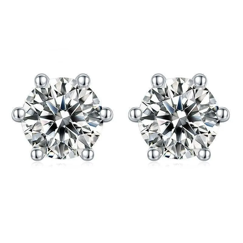 1.0 Ct Round Diamond Stud Earrings