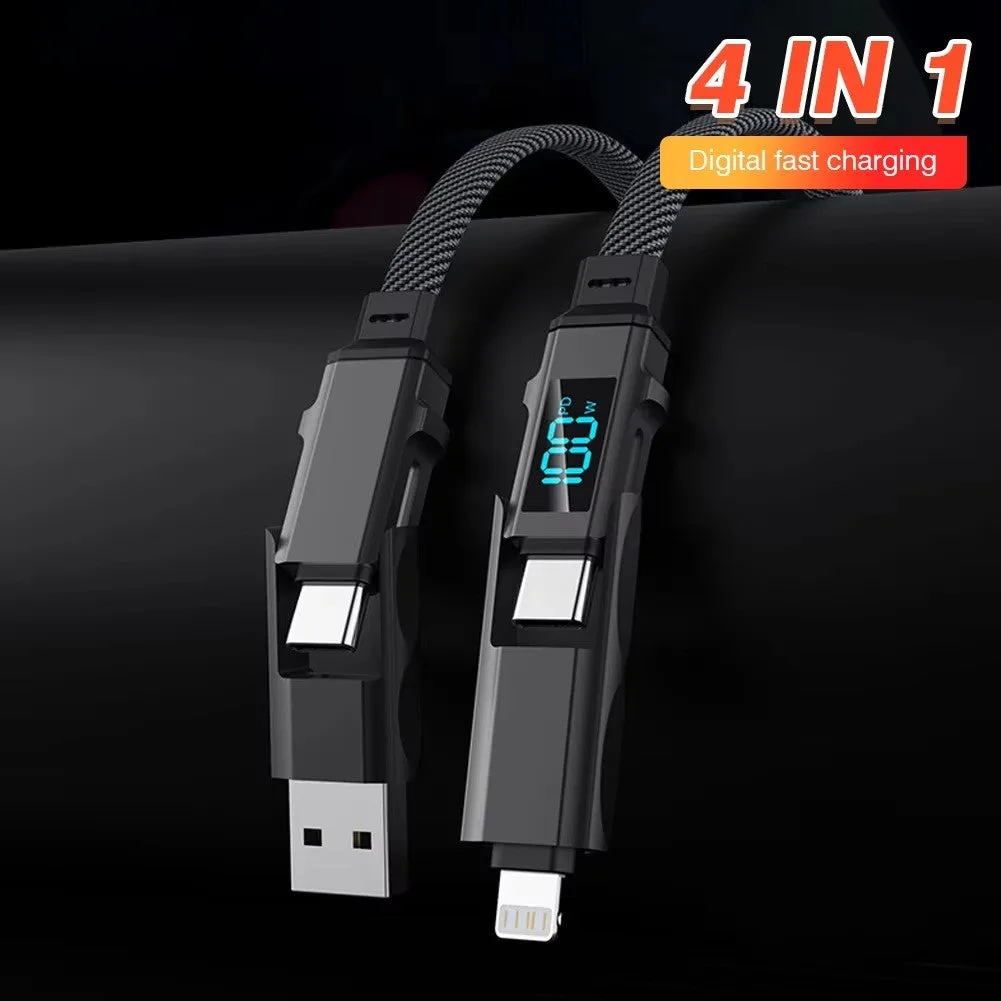 100W 4 in 1 Data Cable with Digital Display