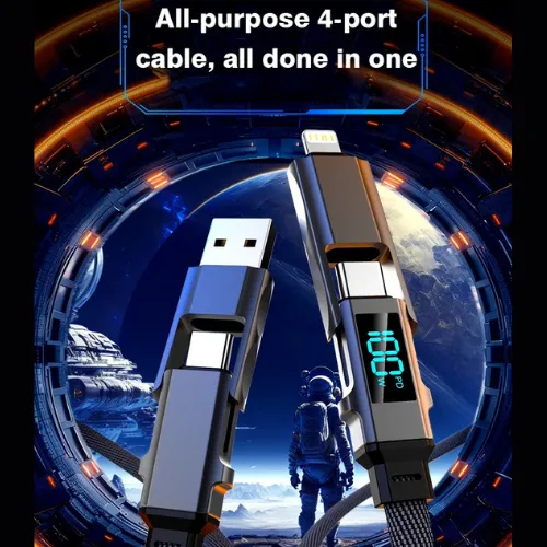100W 4 in 1 Data Cable with Digital Display