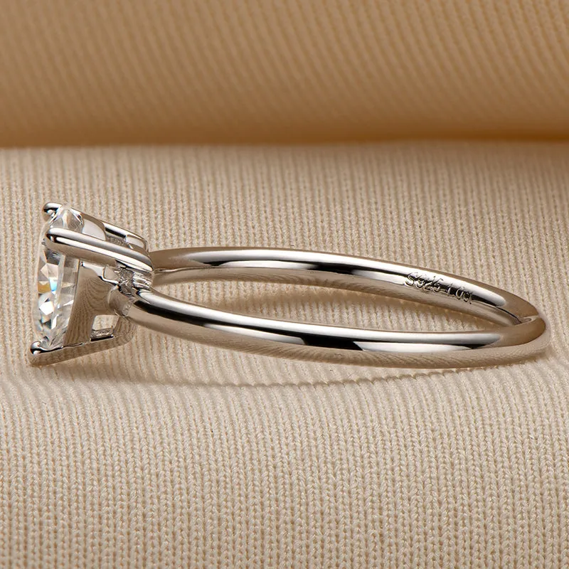 1.0ct Heart Shaped Moissanite Solitaire Ring