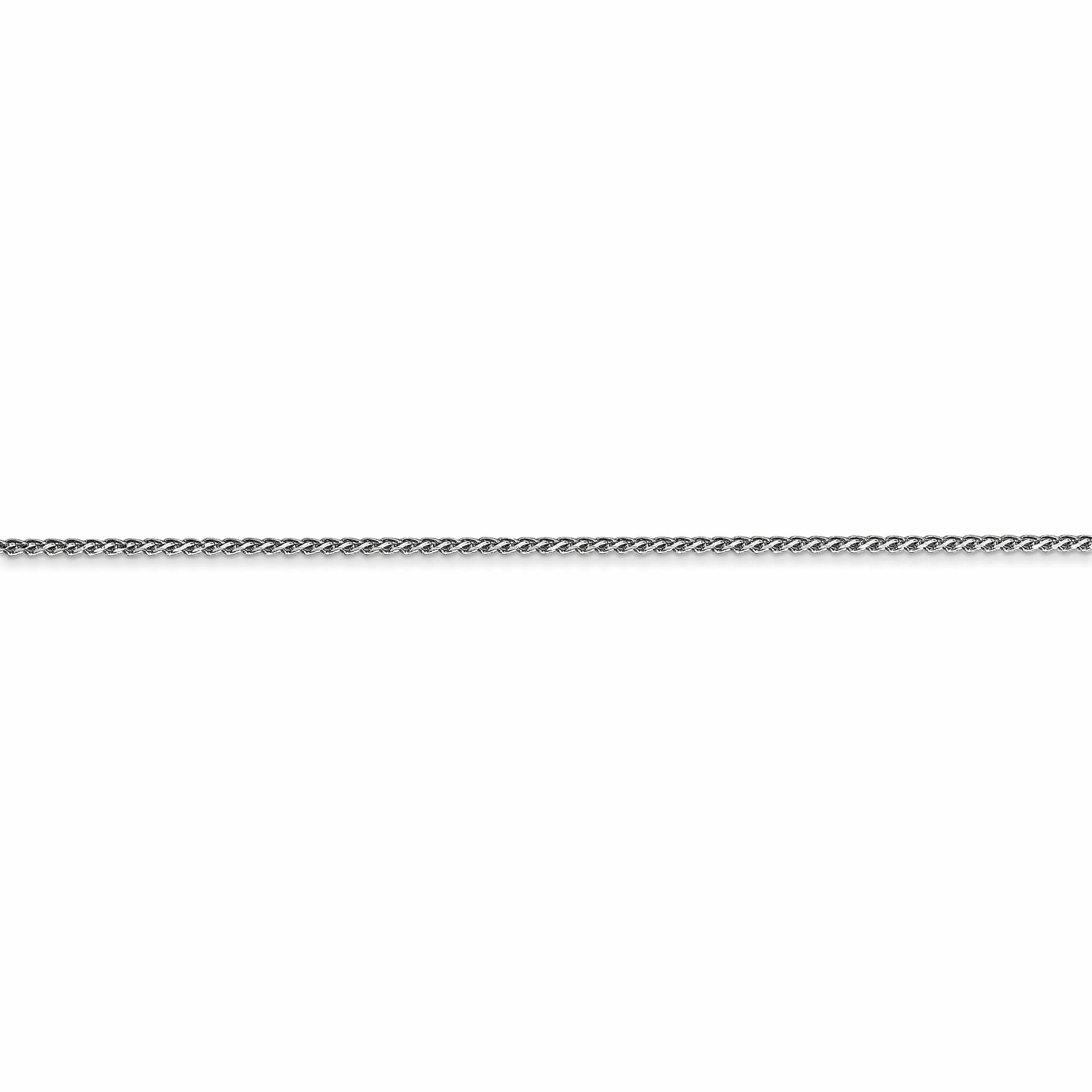 10K White Gold 1mm D.C Wheat Chain