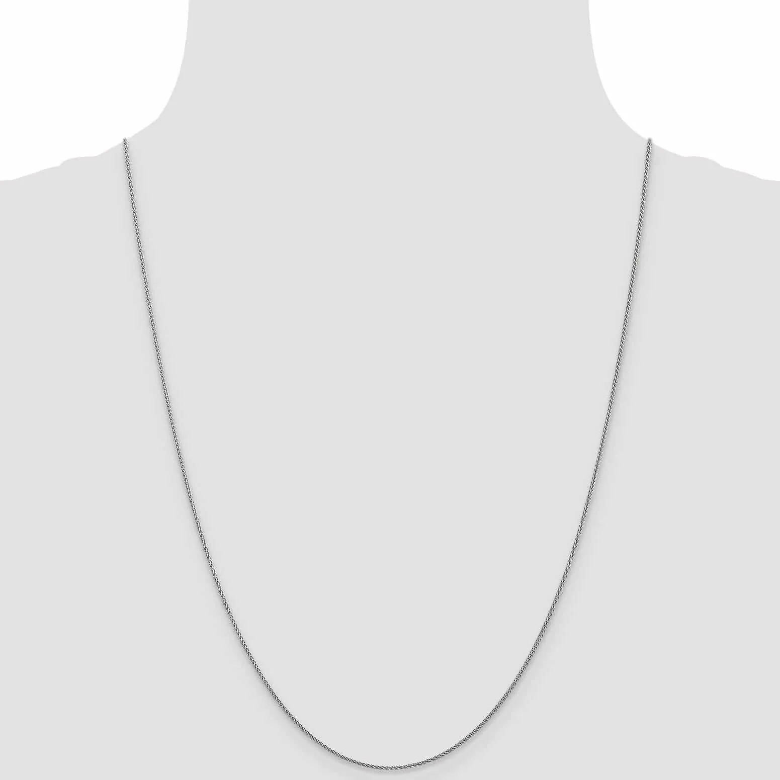 10K White Gold 1mm D.C Wheat Chain