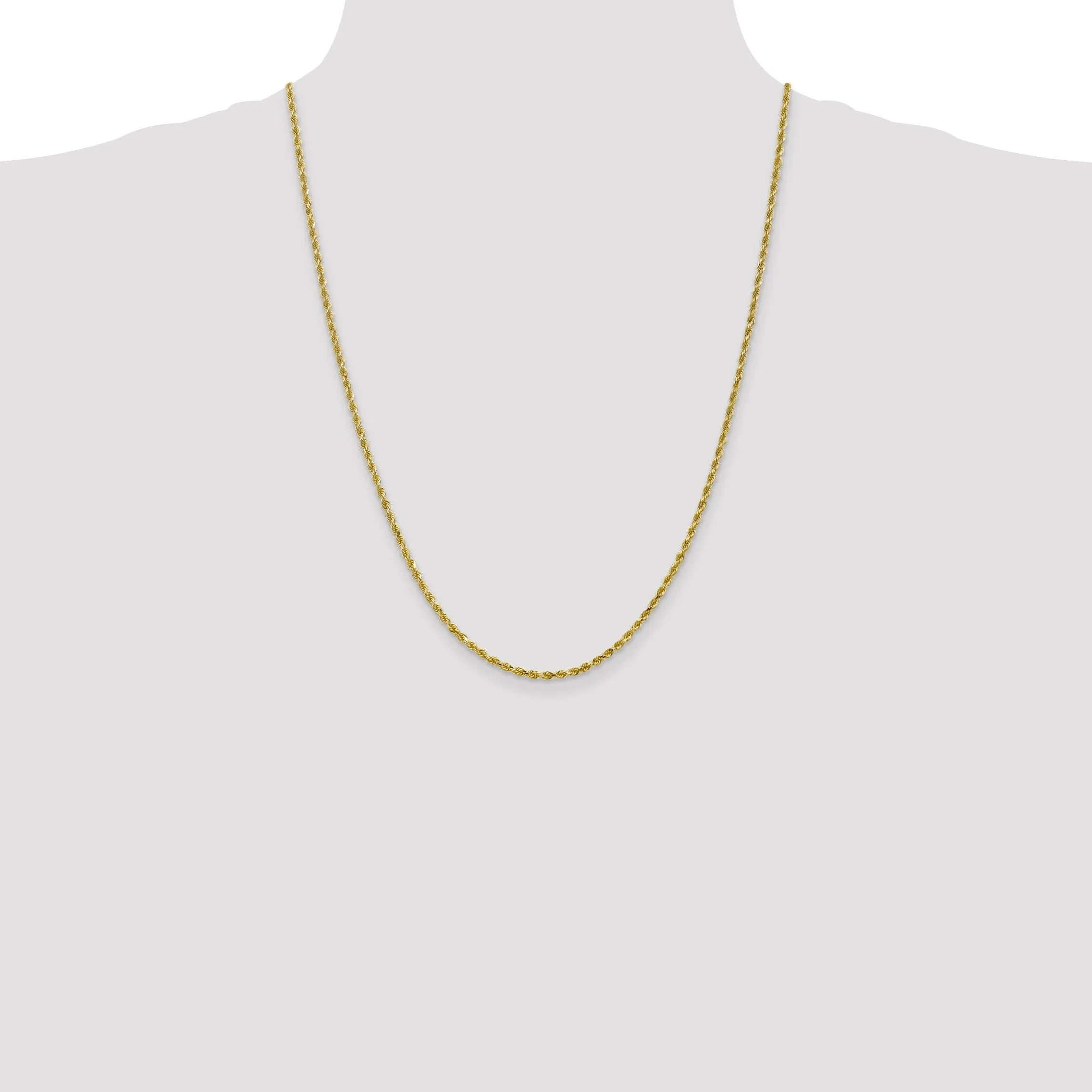 10k Yellow Gold 2.5mm D.C Rope Chain