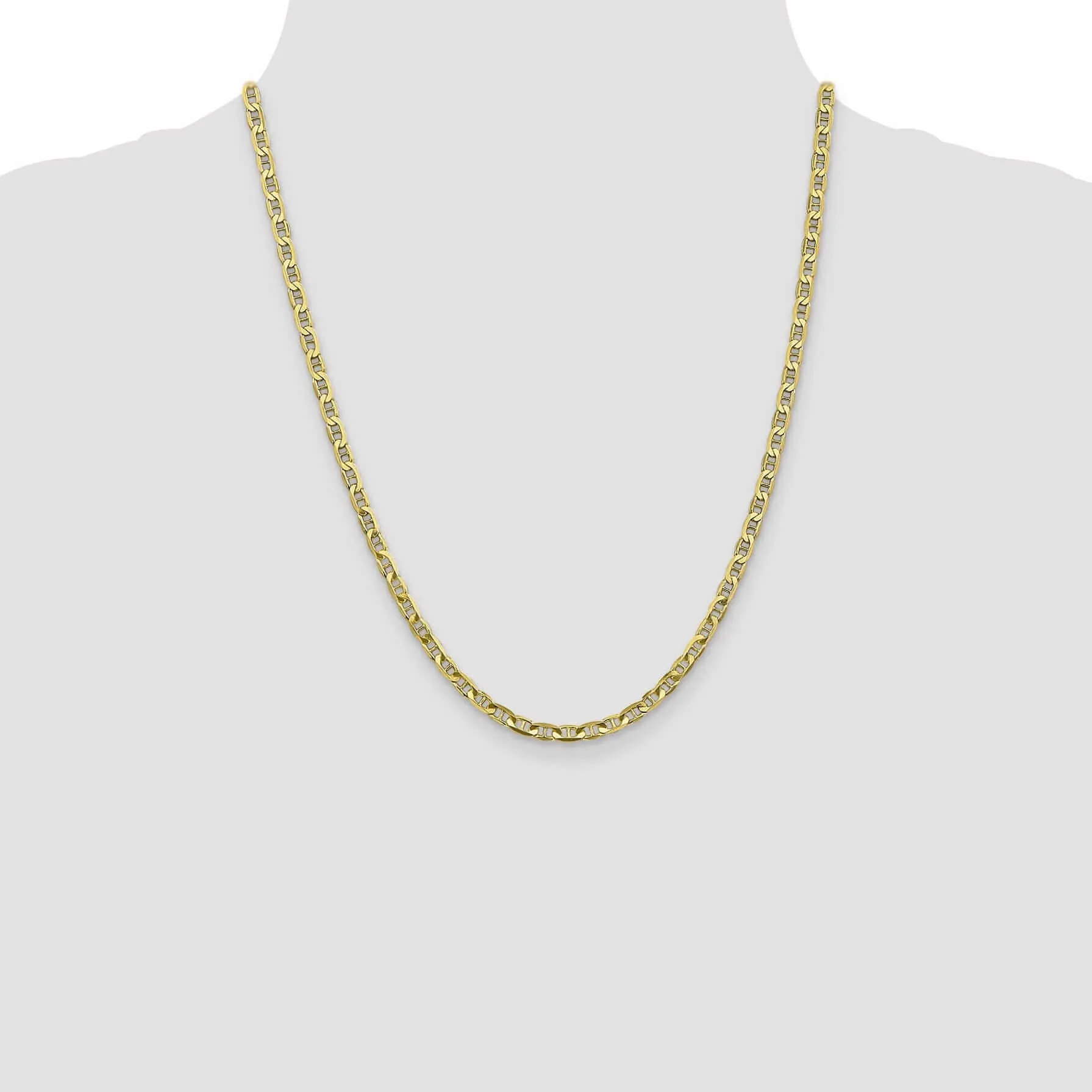 10k Yellow Gold 3.75mm Concave Anchor Chain