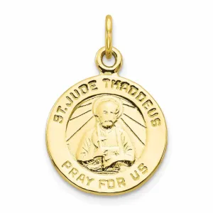10k Yellow Gold Polished St Jude Medal Pendant