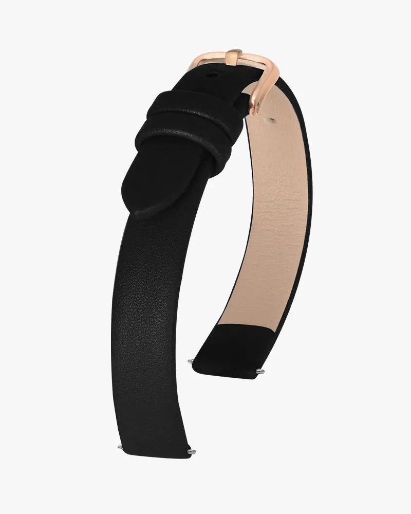 10mm Black Rosegold Leather Strap