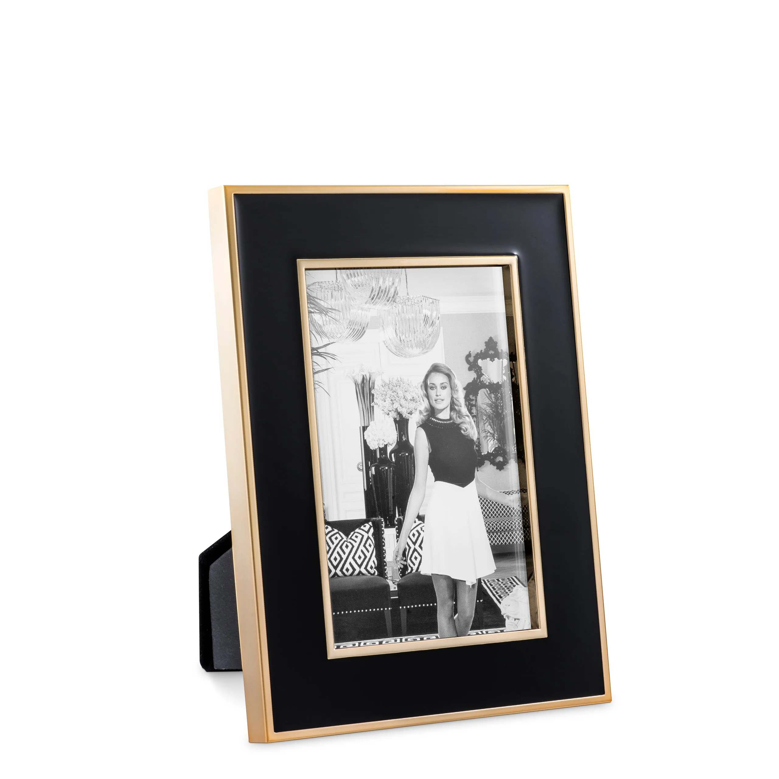 110719 - Picture Frame Lantana black gold finish S set of 6
