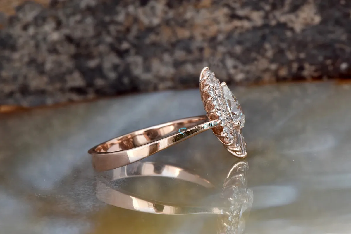 1.2 Carat Gatsby Vintage Engagement Ring Rose gold