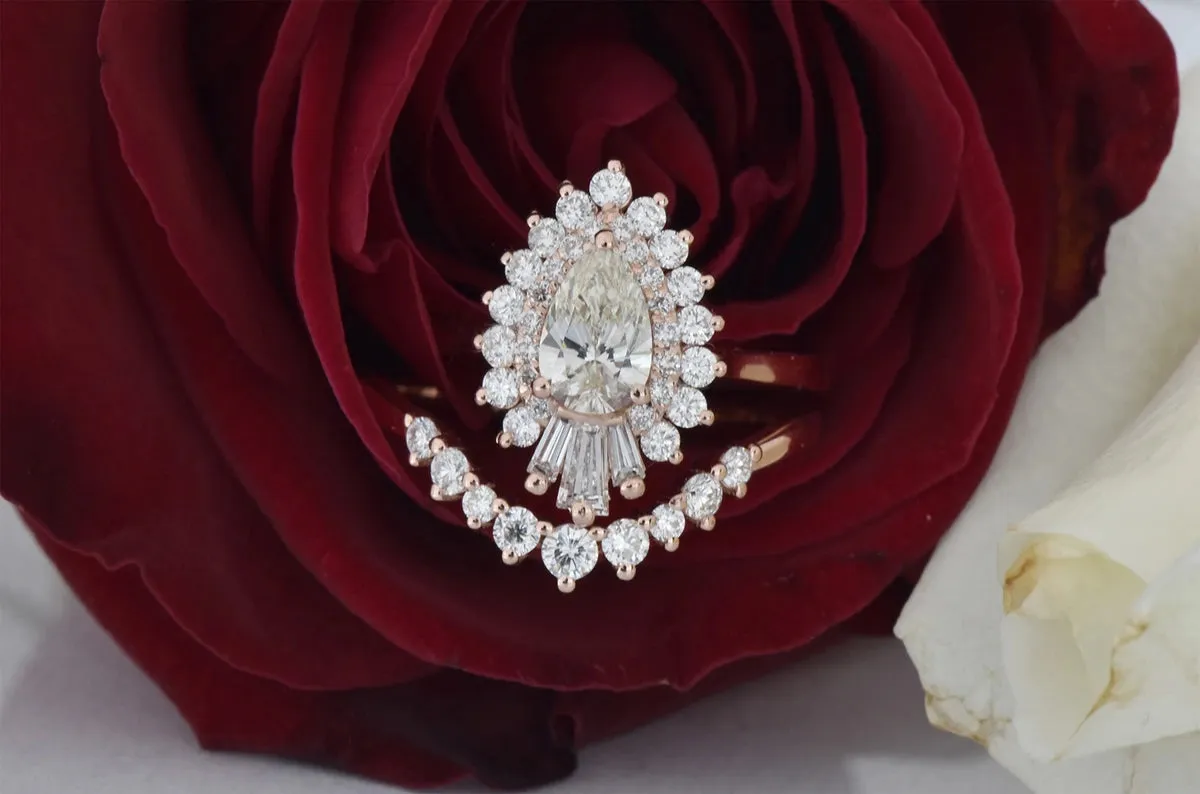1.2 Carat Gatsby Vintage Engagement Ring Rose gold