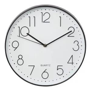 12 Inch Non-Ticking Silent Wall Clocks Battery Operated Quartz (Black)