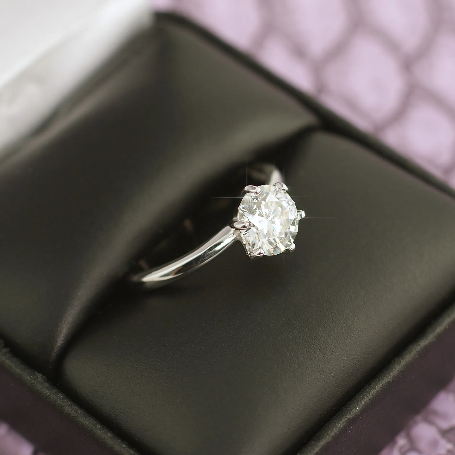 1.20 Carat VVS Moissanite Solitaire Engagement Ring