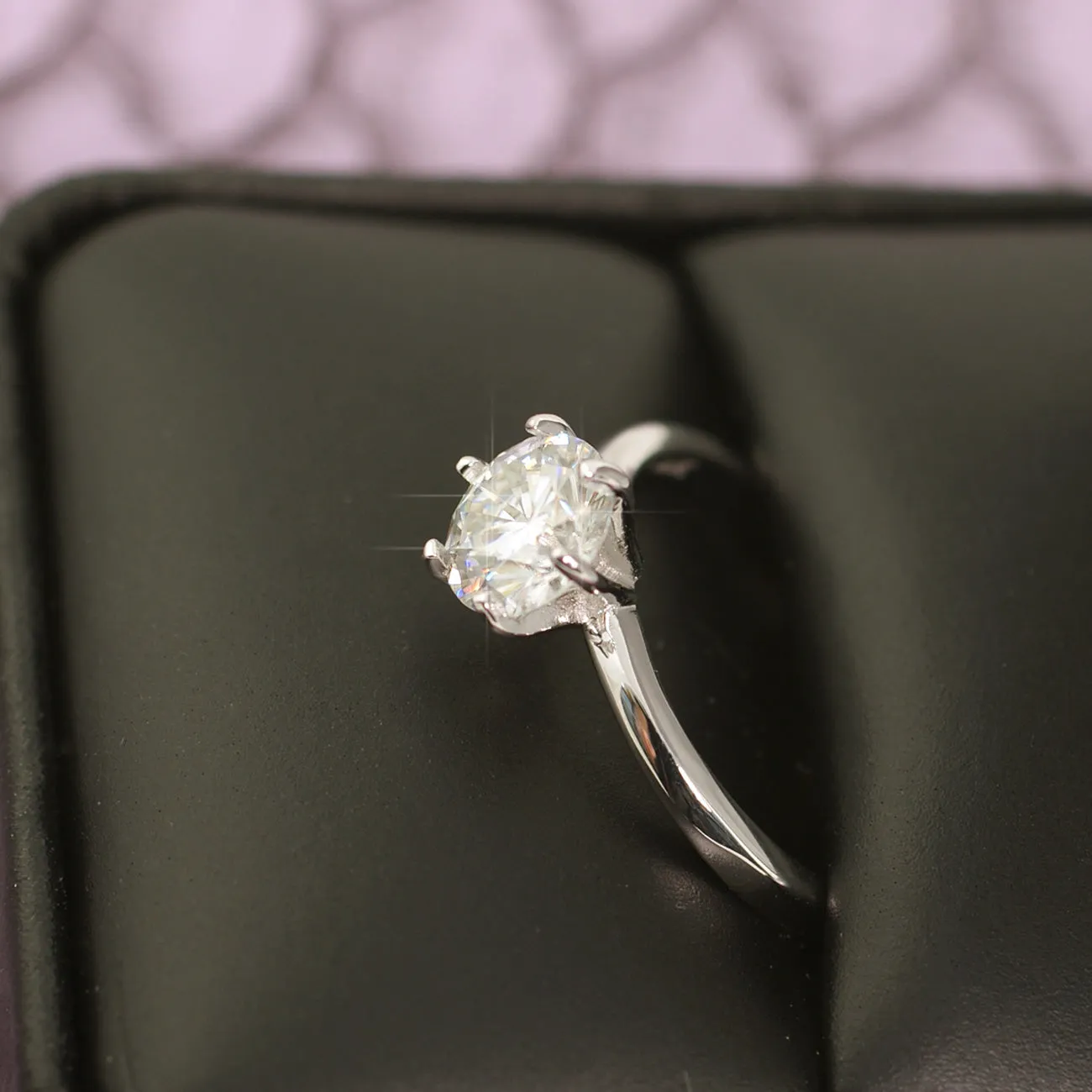 1.20 Carat VVS Moissanite Solitaire Engagement Ring
