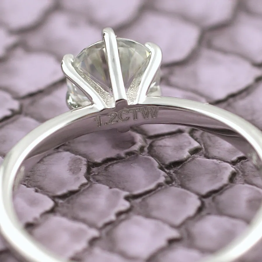 1.20 Carat VVS Moissanite Solitaire Engagement Ring