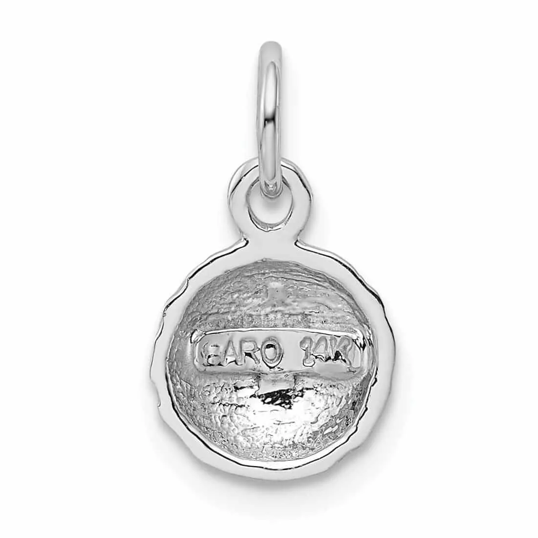 14 White Gold Polished Golf Ball Charm Pendant