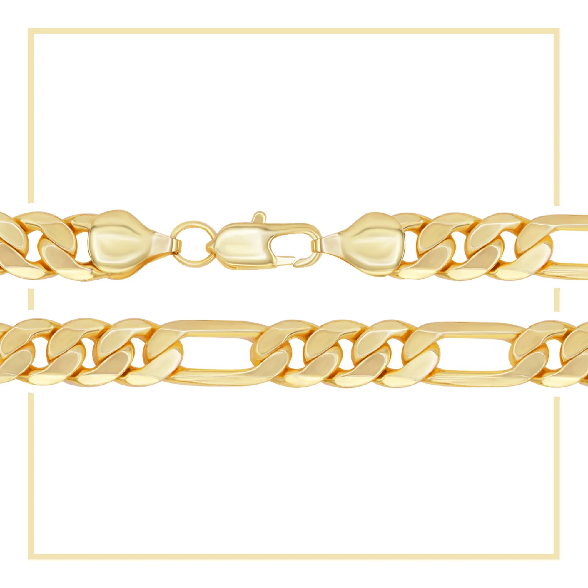 14K Gold Filled Figaro Chain Necklace 24" Bracelet 8.5" Set