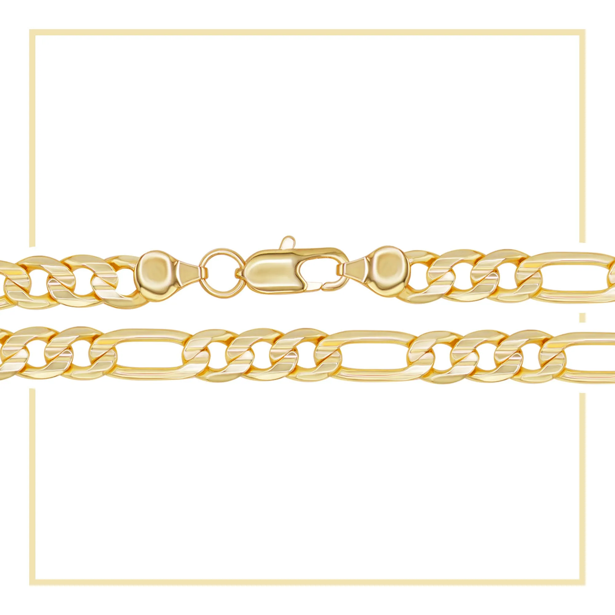 14K Gold Filled Figaro Chain Necklace 24" Bracelet 8.5" Set