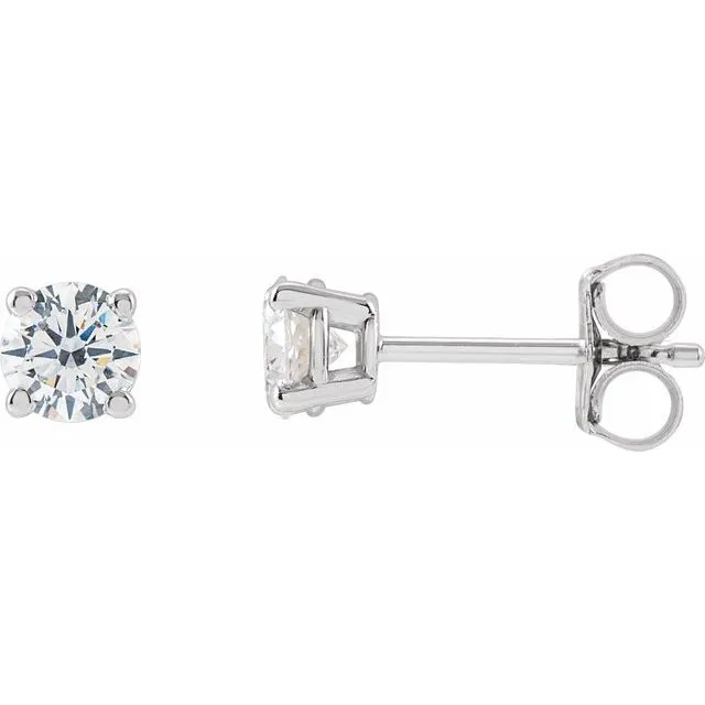 14K Gold Round Gemstone Earrings