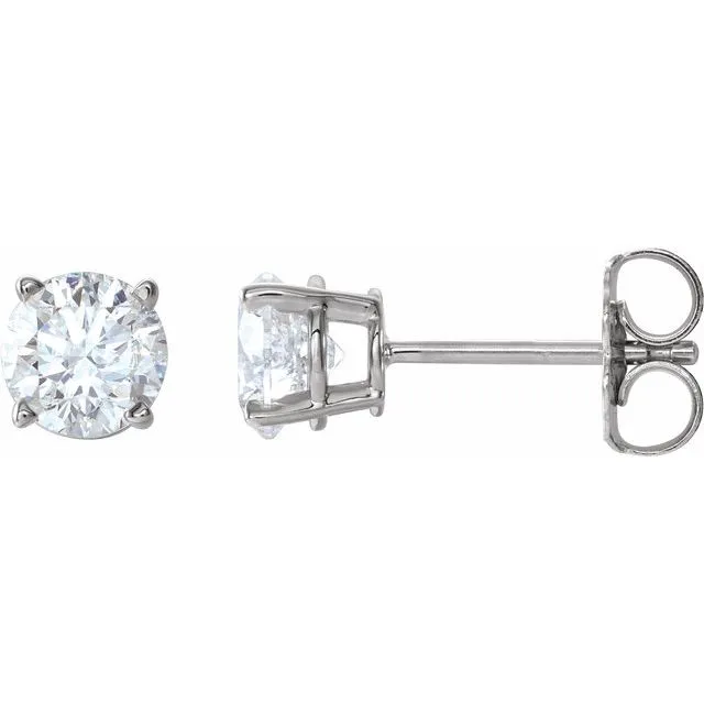 14K Gold Round Gemstone Earrings