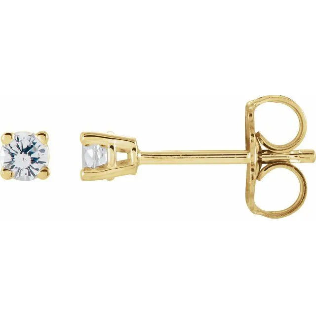14K Gold Round Gemstone Earrings