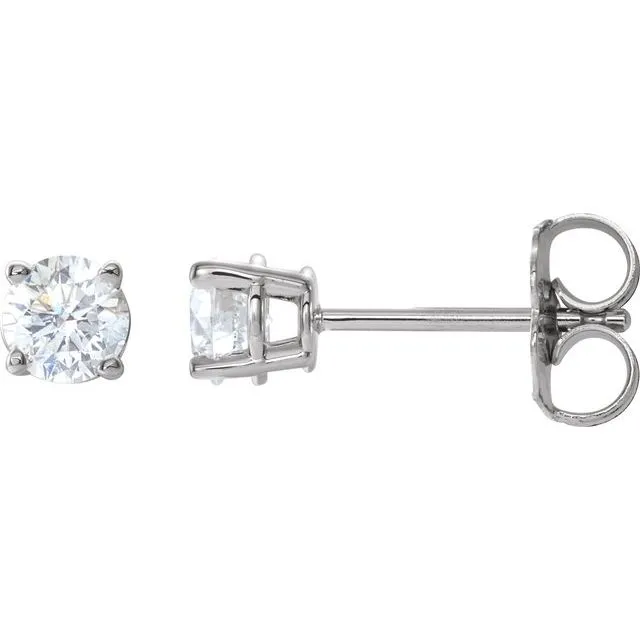 14K Gold Round Gemstone Earrings