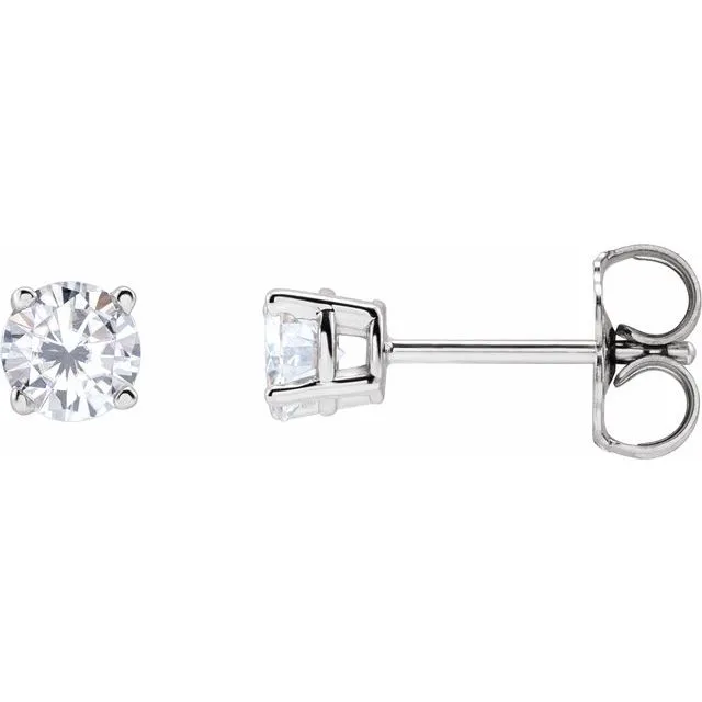 14K Gold Round Gemstone Earrings