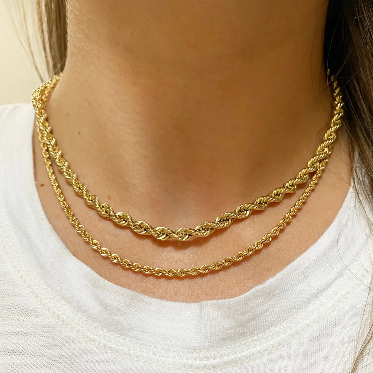 14k Medium Rope Chain Necklace - SALE