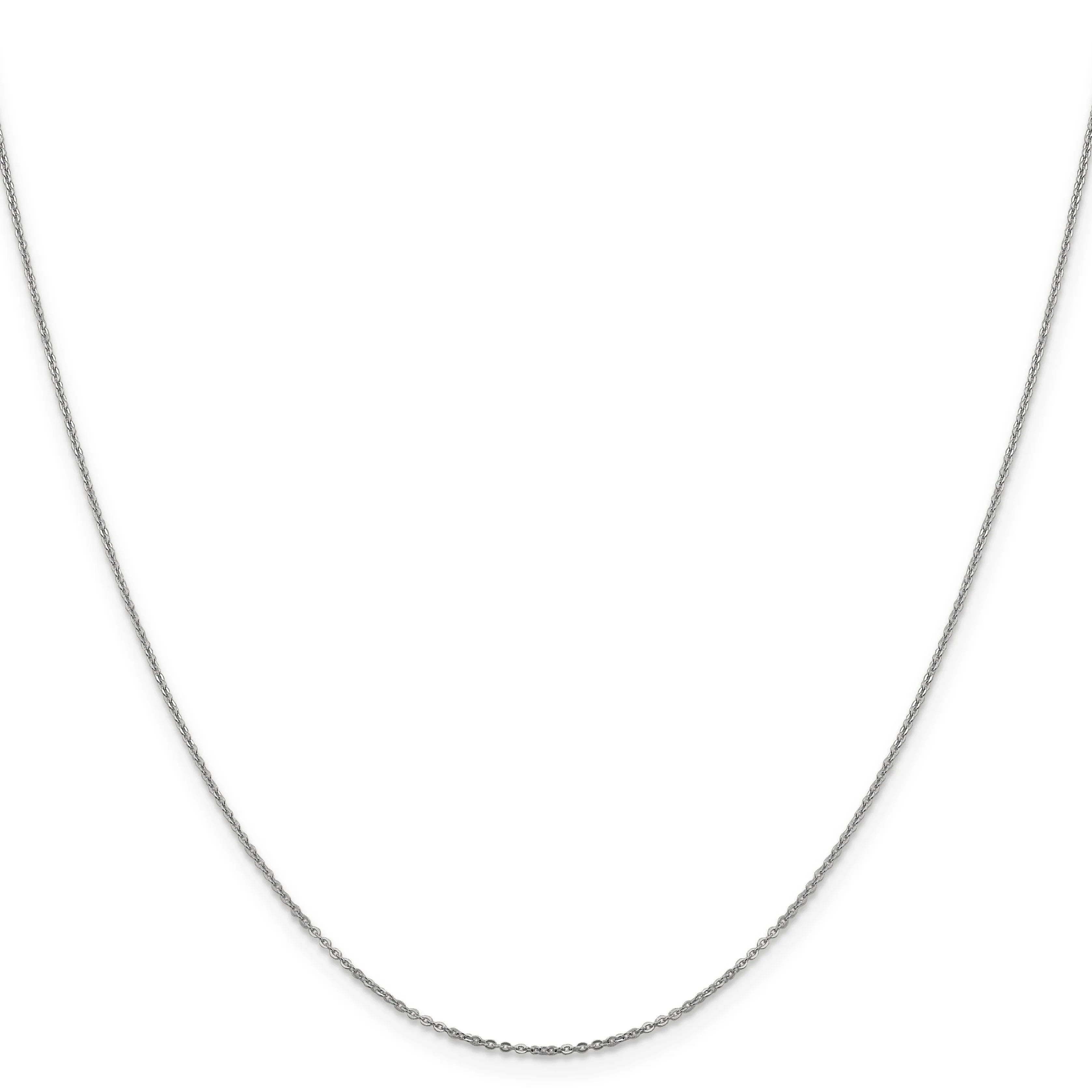 14K White Gold 1.1 mm Flat Cable Chain