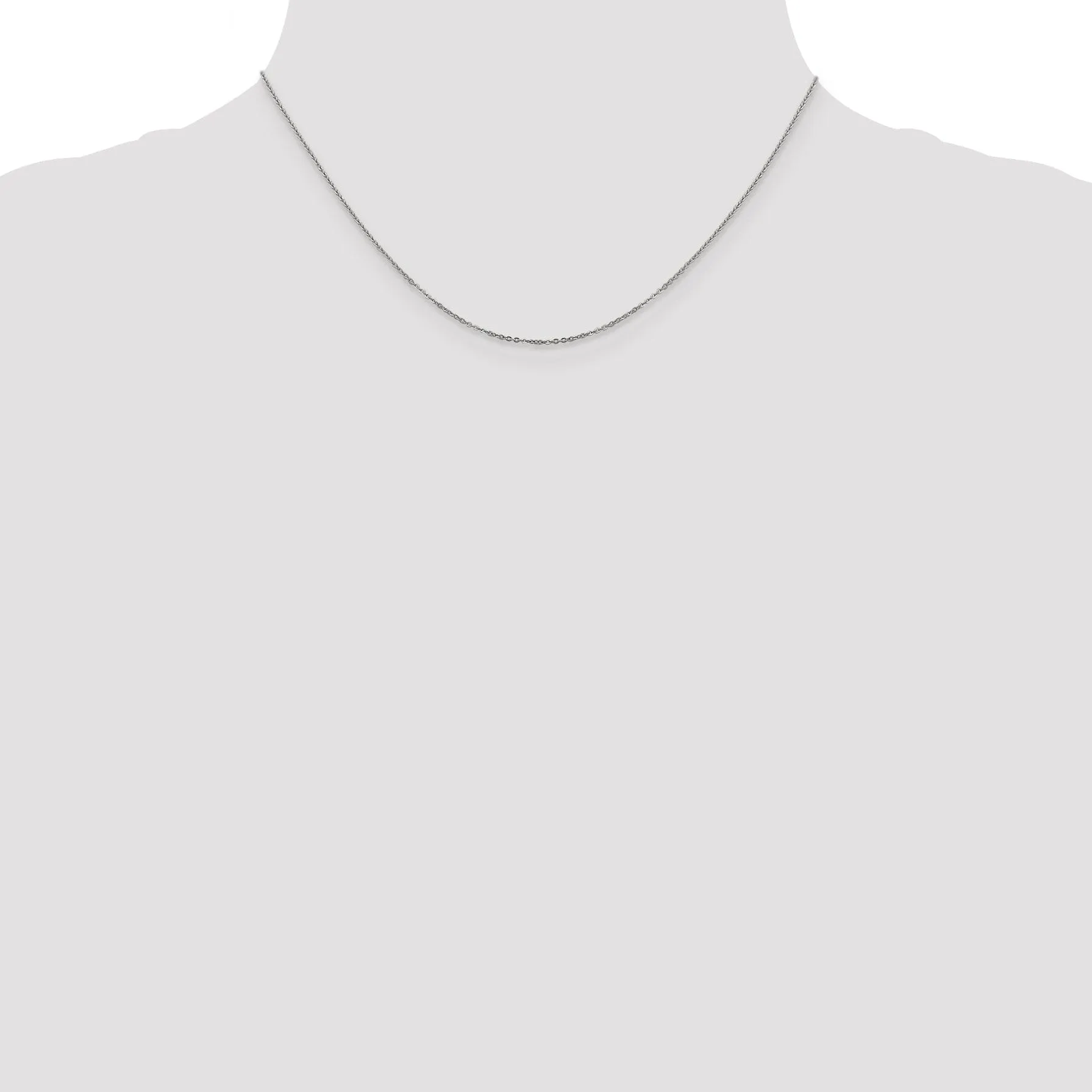 14K White Gold 1.1 mm Flat Cable Chain