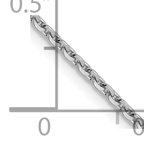 14K White Gold 1.25 m D.C Oval Cable Link Chain
