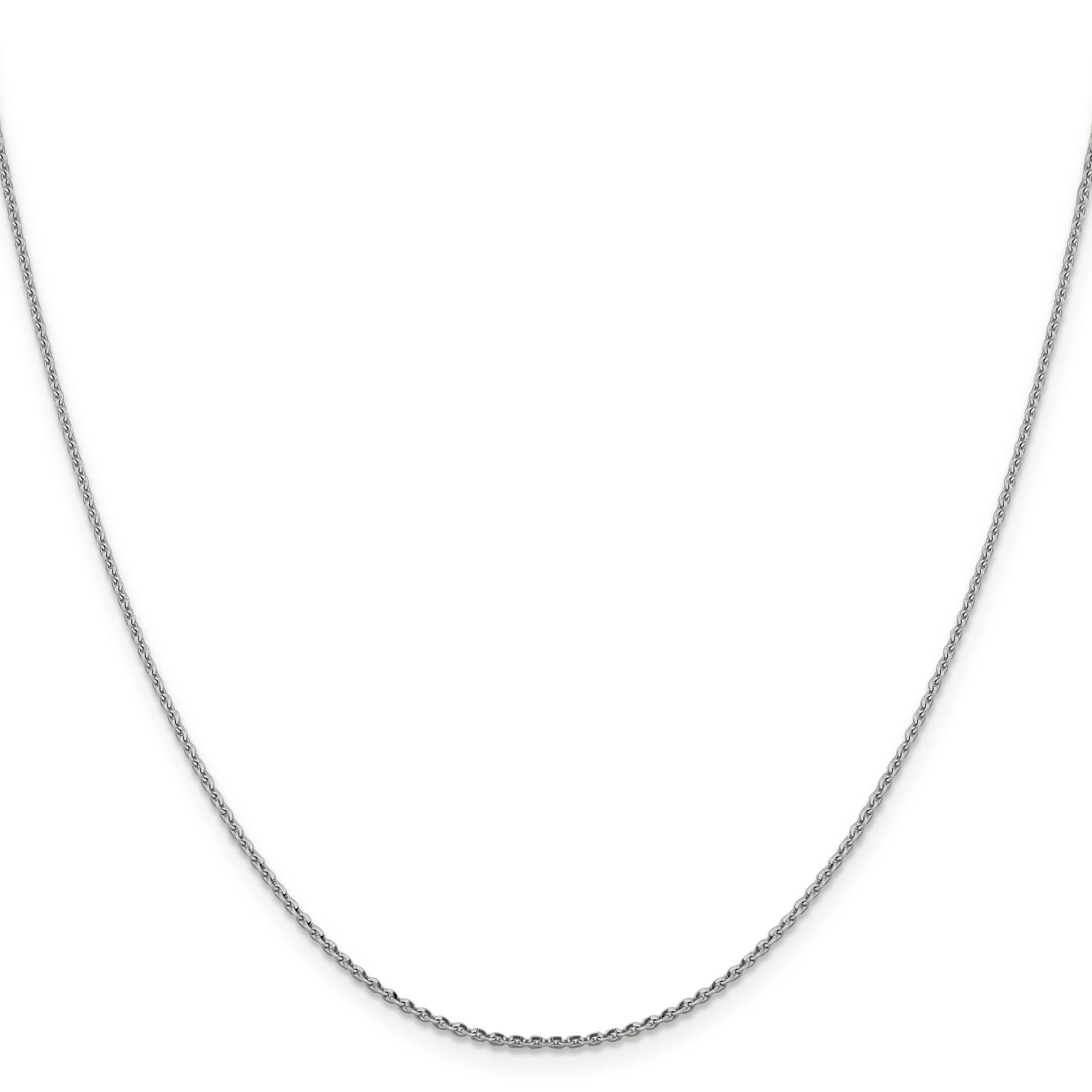14K White Gold 1.25 m D.C Oval Cable Link Chain
