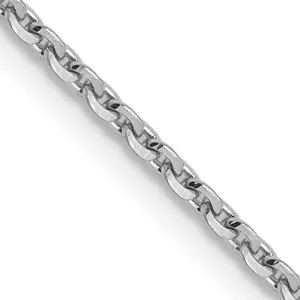 14K White Gold 1.25 m D.C Oval Cable Link Chain