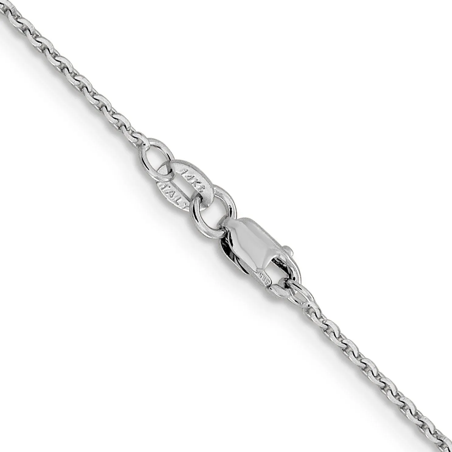 14K White Gold 1.25 m D.C Oval Cable Link Chain
