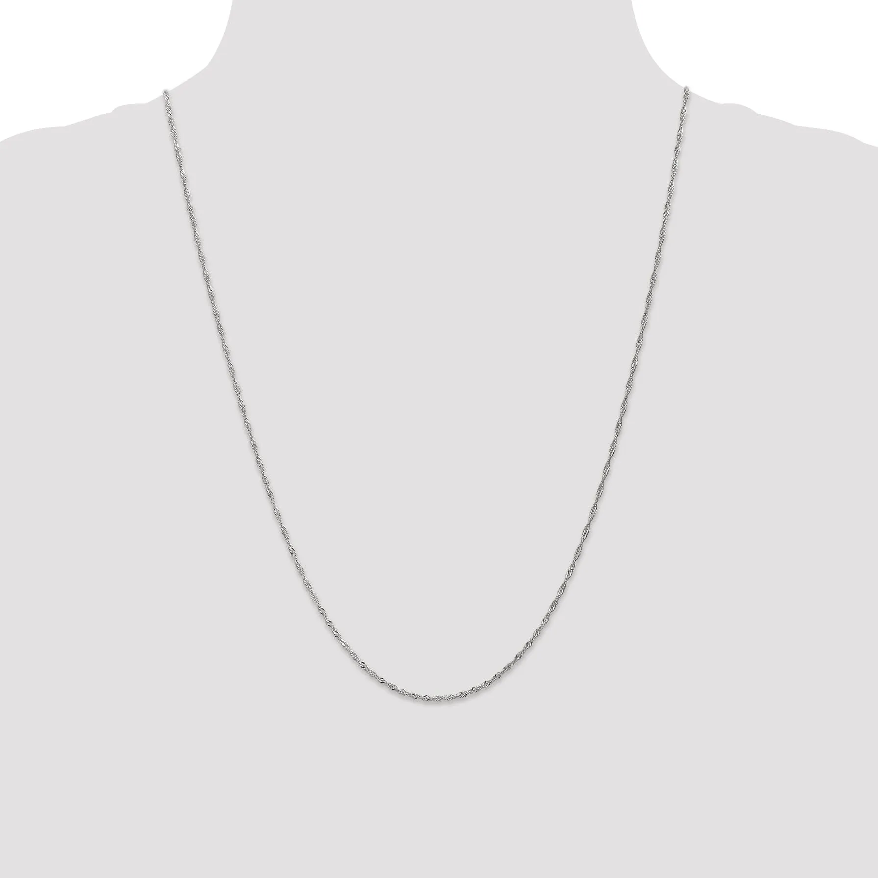 14K White Gold 1.3 mm Singapore Chain