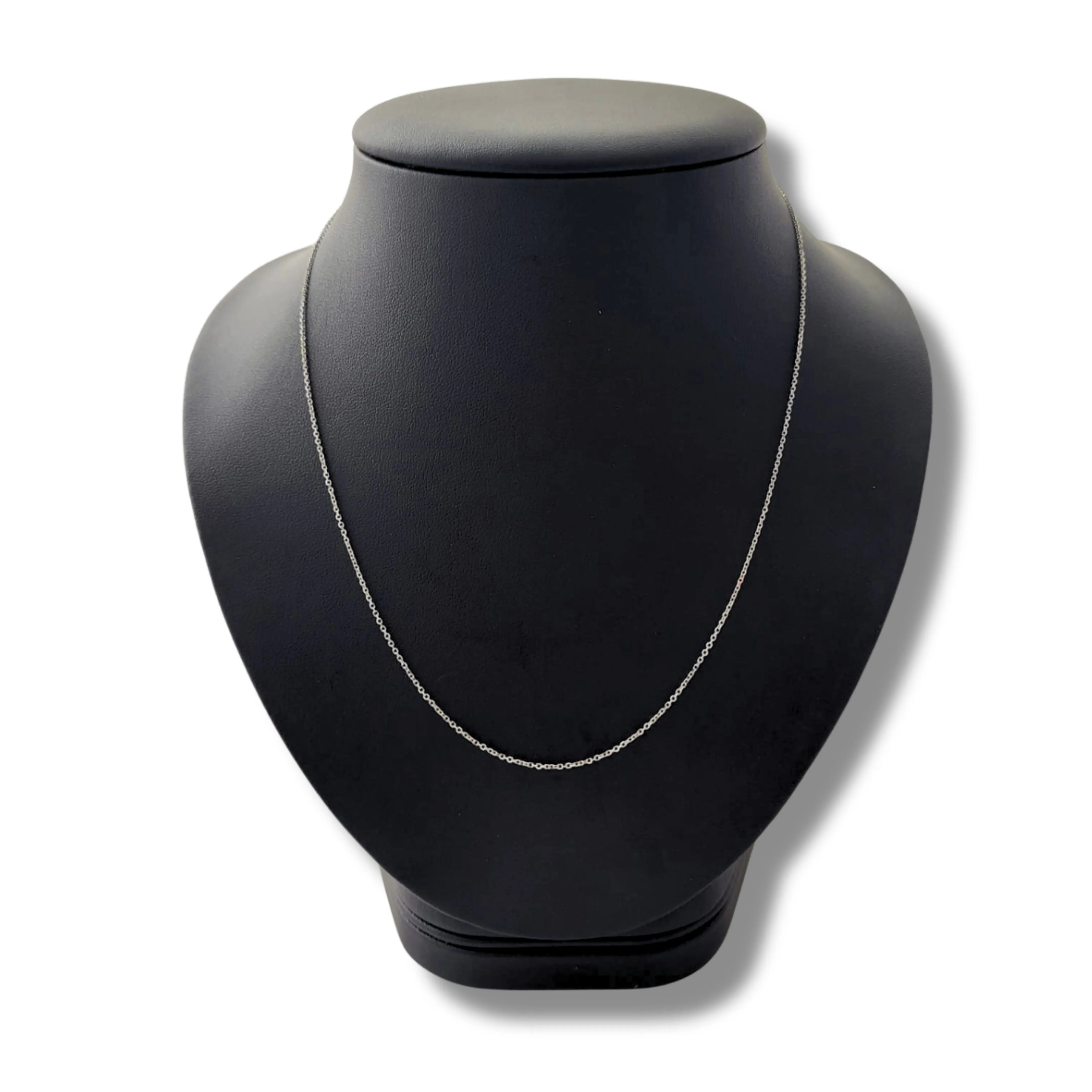 14K White Gold 18" Simple Charm Chain Link