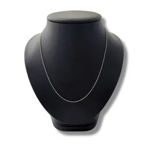 14K White Gold 18" Simple Charm Chain Link
