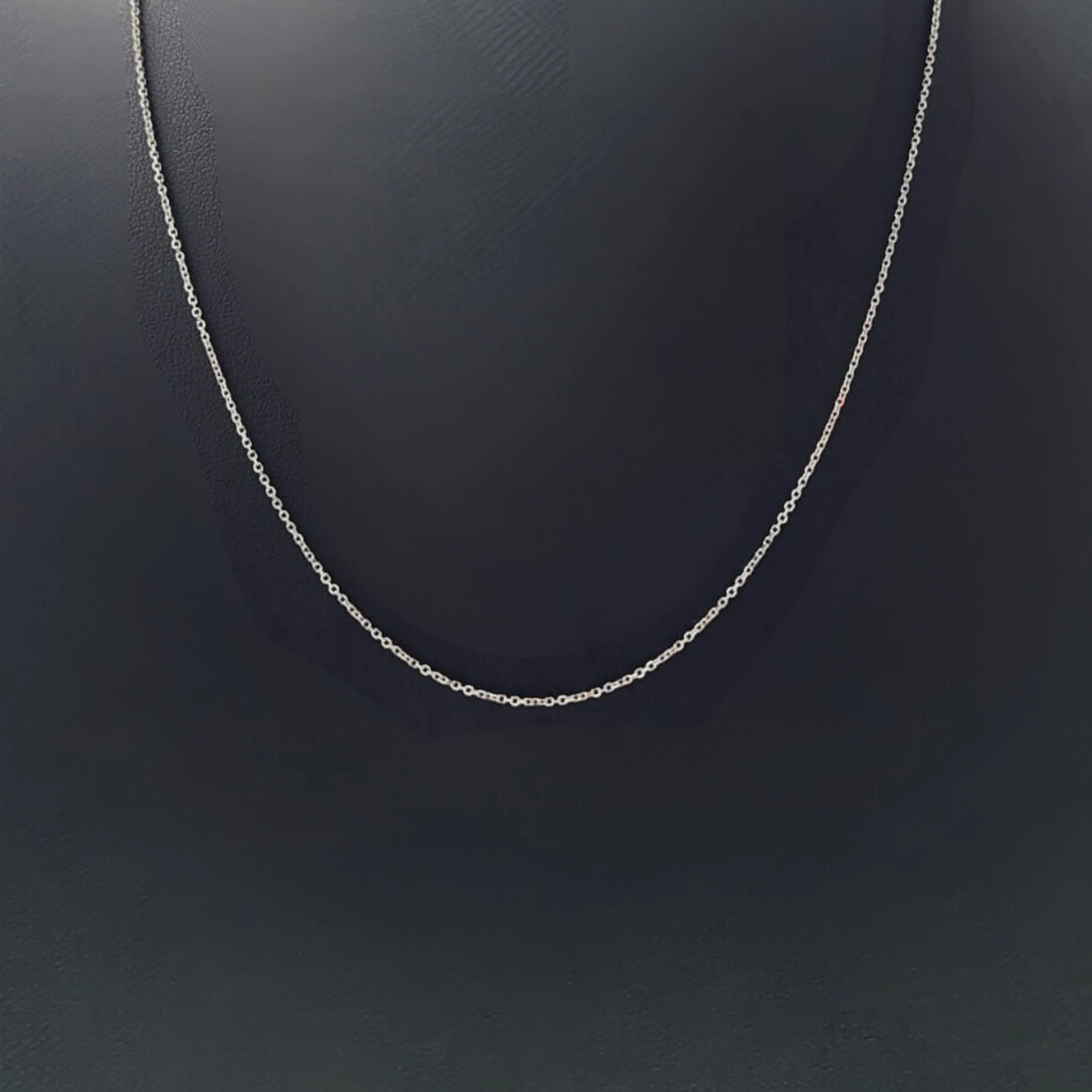 14K White Gold 18" Simple Charm Chain Link