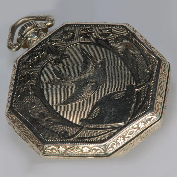 14K White Gold 1922 Waltham Pocket Watch