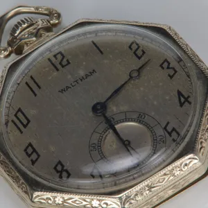 14K White Gold 1922 Waltham Pocket Watch