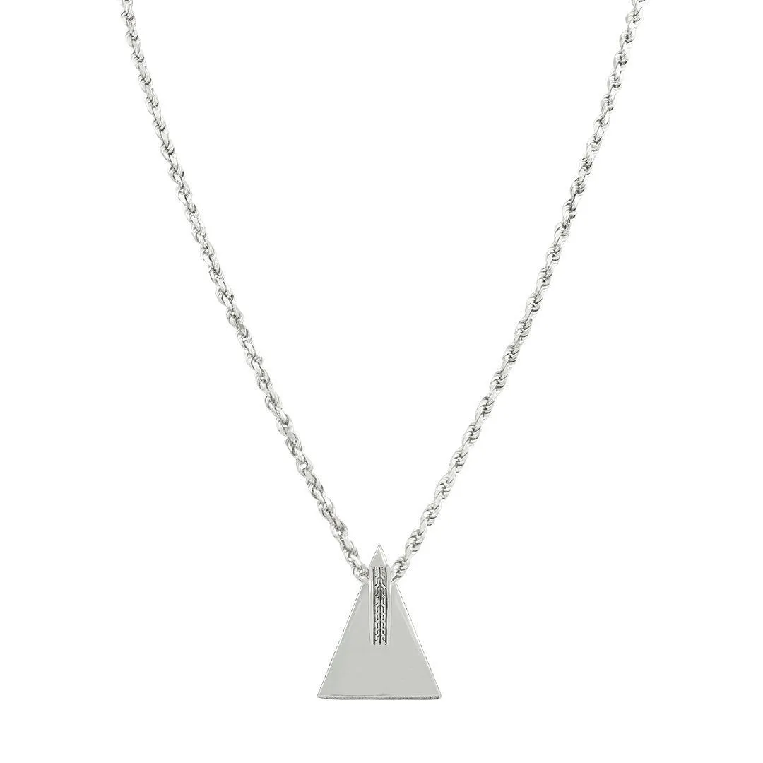14k White Gold Diamond Pyramid Pendant 5.28 Ctw