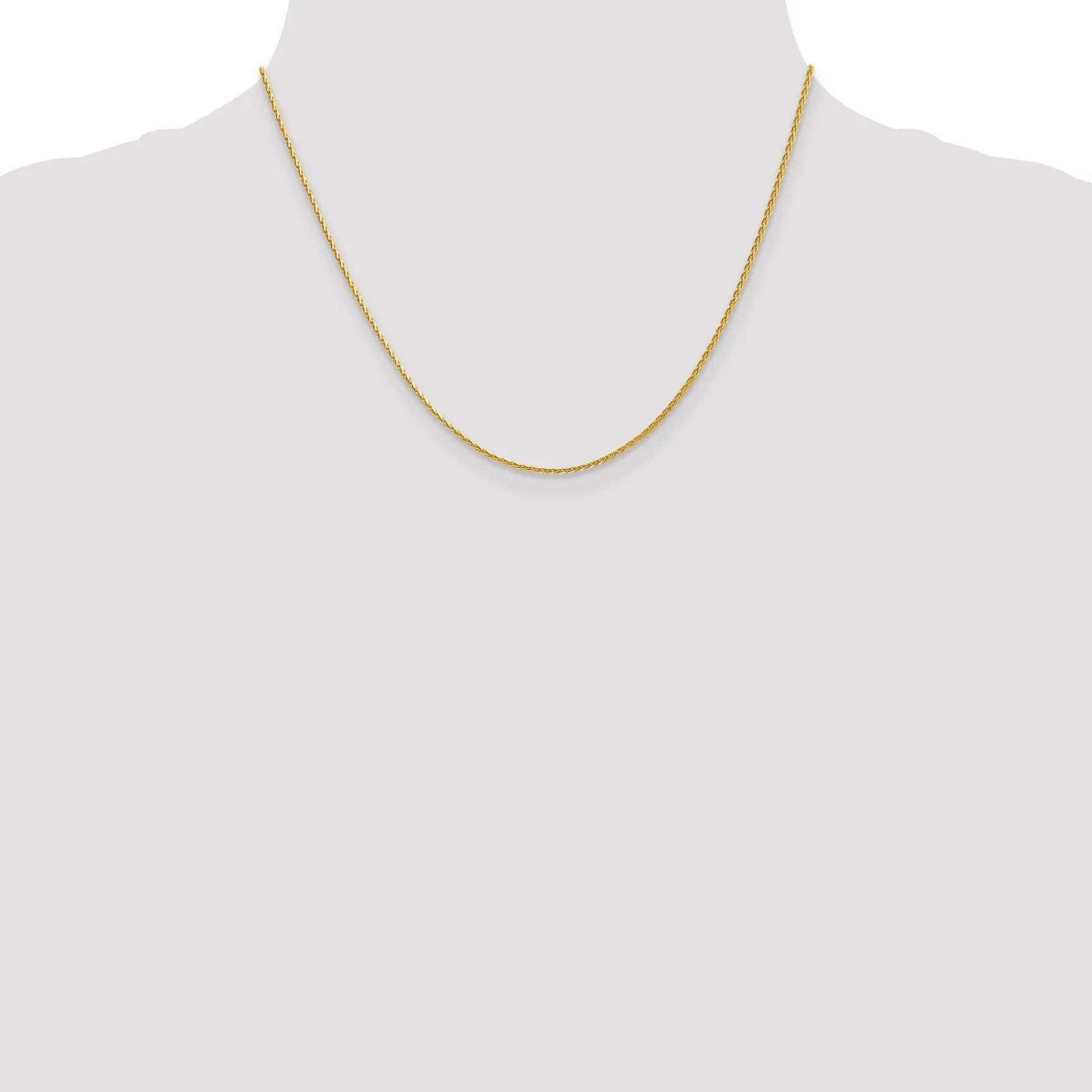 14k Yellow Gold 1.3mm D.C Spiga Wheat Chain