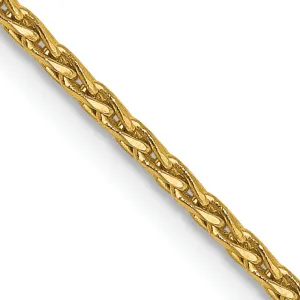 14k Yellow Gold 1.3mm D.C Spiga Wheat Chain