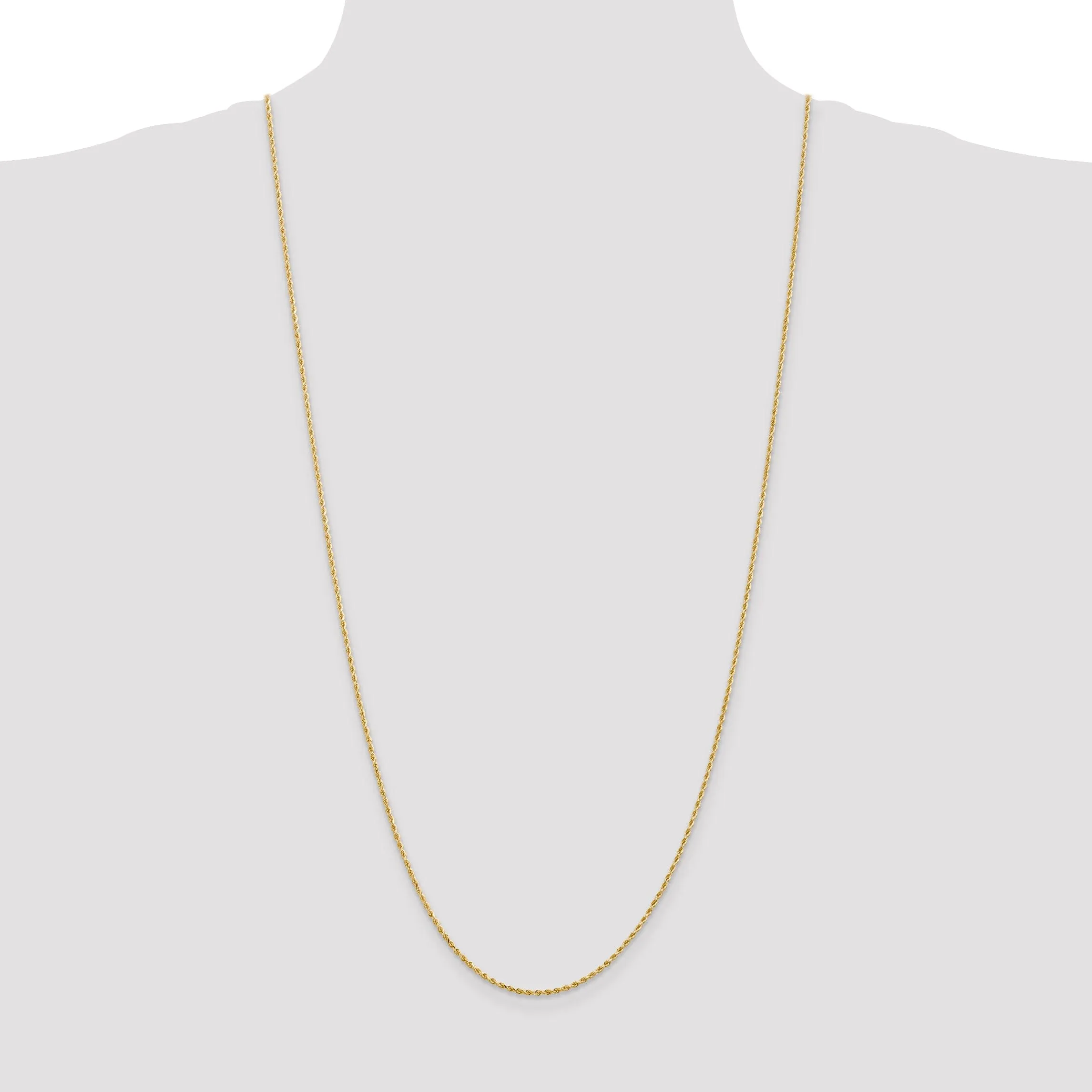14k Yellow Gold 1.5mm D.C Rope Chain
